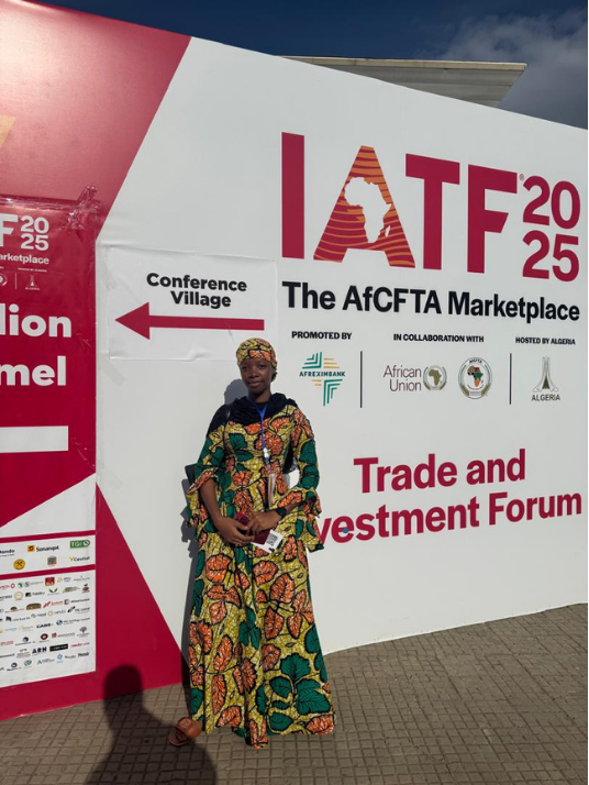 The Managing Director, Aisha Aminu Mohammed representing TITA at the Intra-African Trade Fair 2025.